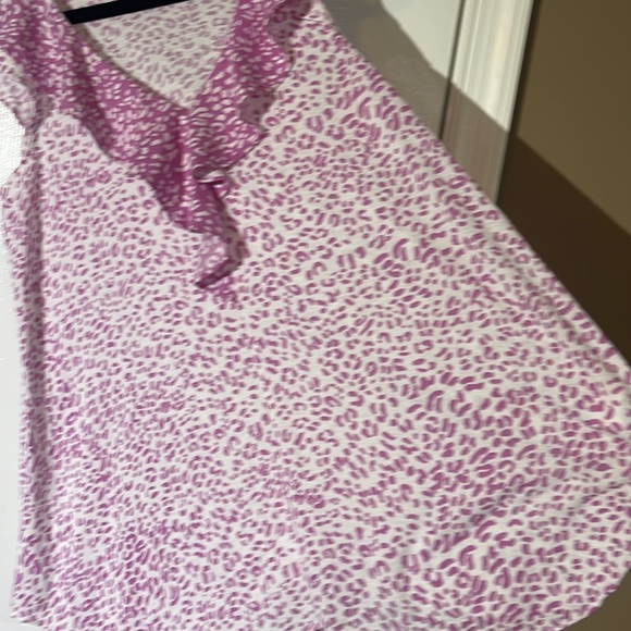 Oscar De La Renta Pink Label pink and white with ruffles. size S. - Picture 3 of 9